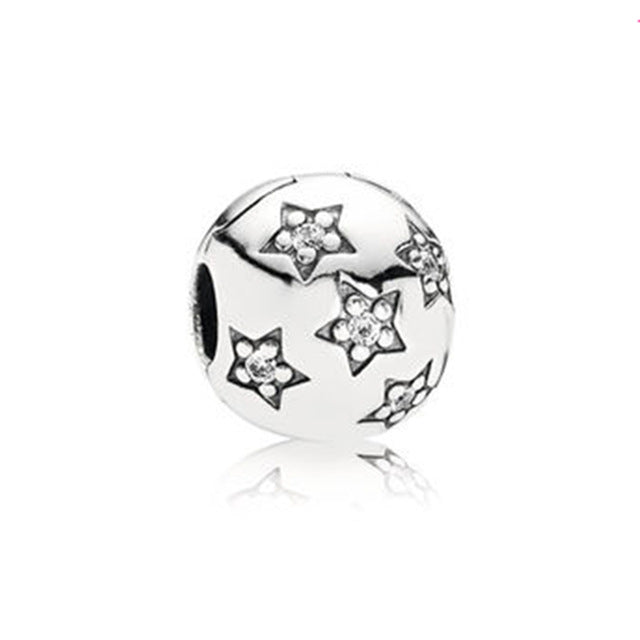 New Silver Color Feather Crown Safety Chain Owl Love Beads Tower Pendant Fit Pandora Charms Bracelets DIY Women Original Jewelry