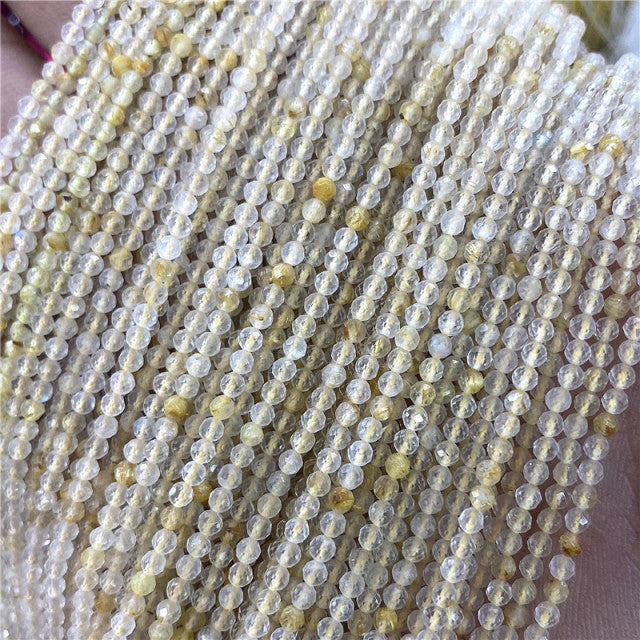 Natural Stone Faceted Small 2 3 4 mm Beads Pink Opal Morgan Loose Spacer Quartz Crystal Beads Jewelry Making Necklace Bracelets
