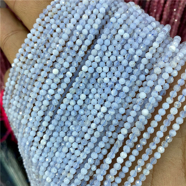 Natural Stone Faceted Small 2 3 4 mm Beads Pink Opal Morgan Loose Spacer Quartz Crystal Beads Jewelry Making Necklace Bracelets