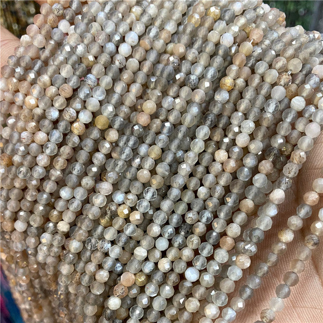 Natural Stone Faceted Small 2 3 4 mm Beads Pink Opal Morgan Loose Spacer Quartz Crystal Beads Jewelry Making Necklace Bracelets