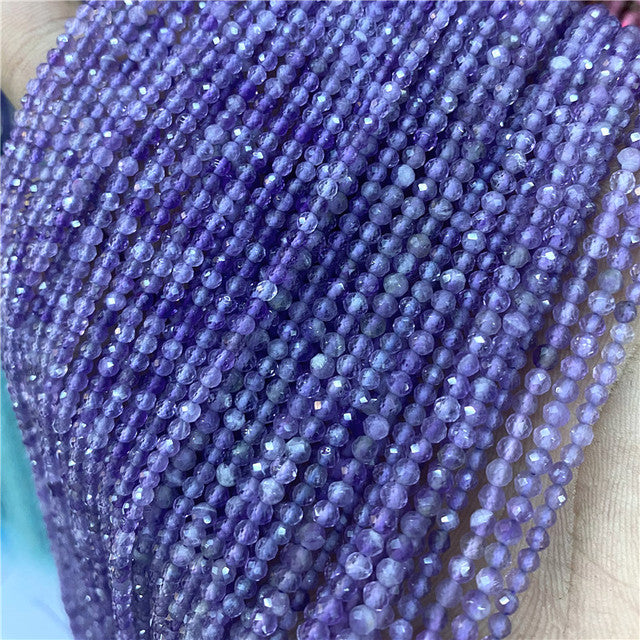 Natural Stone Faceted Small 2 3 4 mm Beads Pink Opal Morgan Loose Spacer Quartz Crystal Beads Jewelry Making Necklace Bracelets