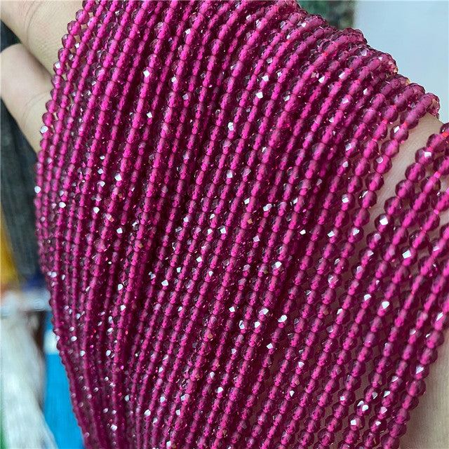 Natural Stone Faceted Small 2 3 4 mm Beads Pink Opal Morgan Loose Spacer Quartz Crystal Beads Jewelry Making Necklace Bracelets
