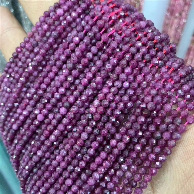 Natural Stone Faceted Small 2 3 4 mm Beads Pink Opal Morgan Loose Spacer Quartz Crystal Beads Jewelry Making Necklace Bracelets