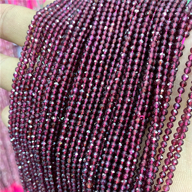 Natural Stone Faceted Small 2 3 4 mm Beads Pink Opal Morgan Loose Spacer Quartz Crystal Beads Jewelry Making Necklace Bracelets