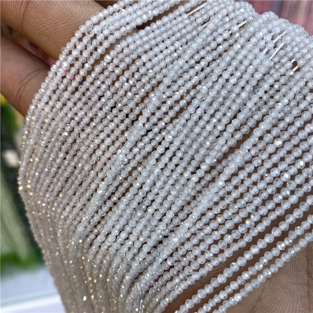 Natural Stone Faceted Small 2 3 4 mm Beads Pink Opal Morgan Loose Spacer Quartz Crystal Beads Jewelry Making Necklace Bracelets
