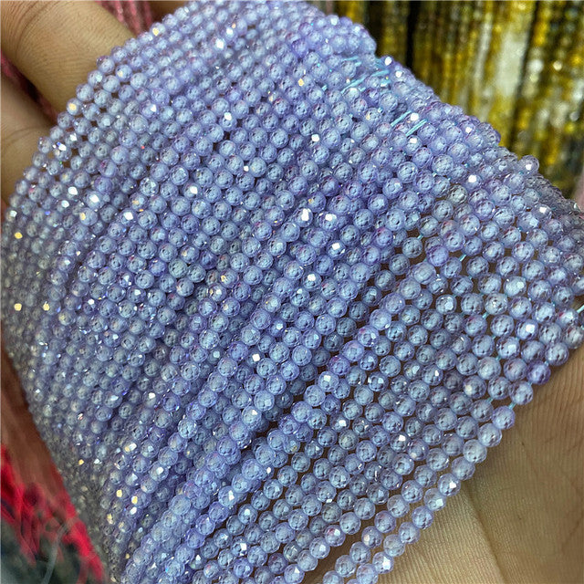 Natural Stone Faceted Small 2 3 4 mm Beads Pink Opal Morgan Loose Spacer Quartz Crystal Beads Jewelry Making Necklace Bracelets
