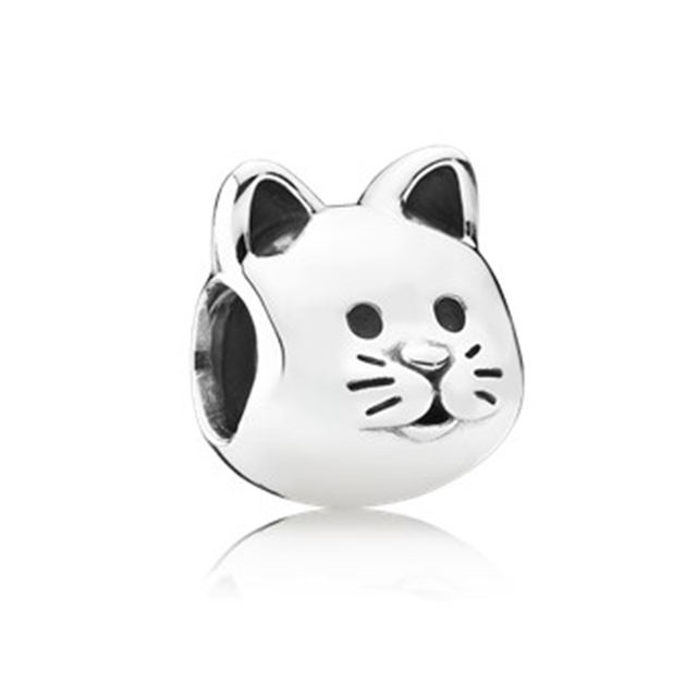 Silver Color Lucky Cat Safety Chain Dog Paw Crown Owl Love Pendant Fit Pandora Charms Bracelets DIY Women Original Beads Jewelry
