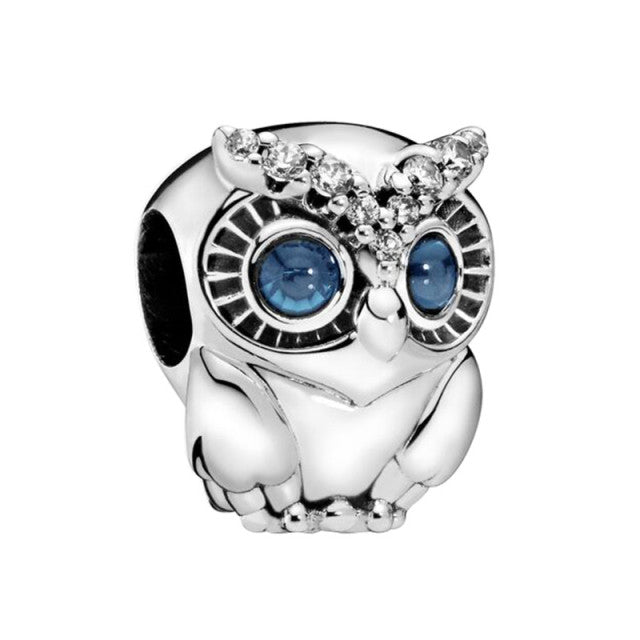 Silver Color Lucky Cat Safety Chain Dog Paw Crown Owl Love Pendant Fit Pandora Charms Bracelets DIY Women Original Beads Jewelry