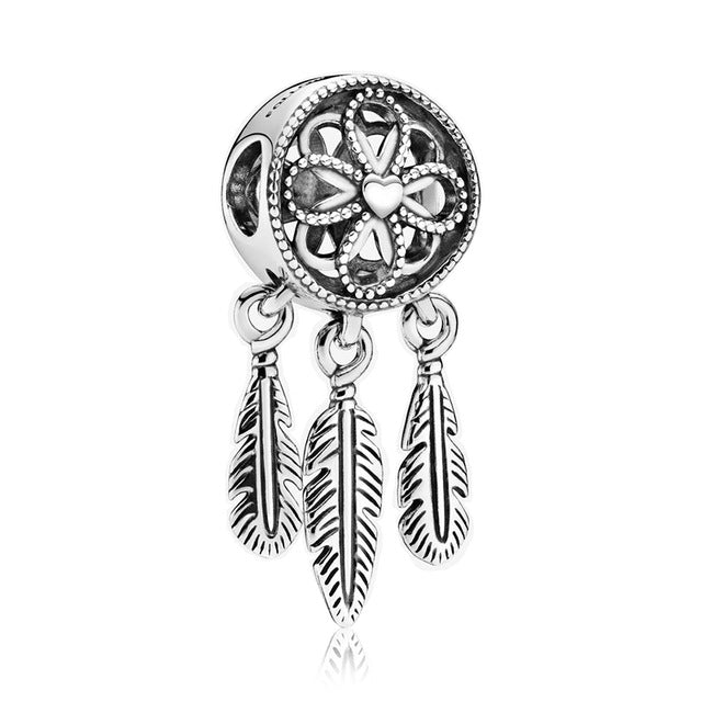 Silver Color Lucky Cat Safety Chain Dog Paw Crown Owl Love Pendant Fit Pandora Charms Bracelets DIY Women Original Beads Jewelry