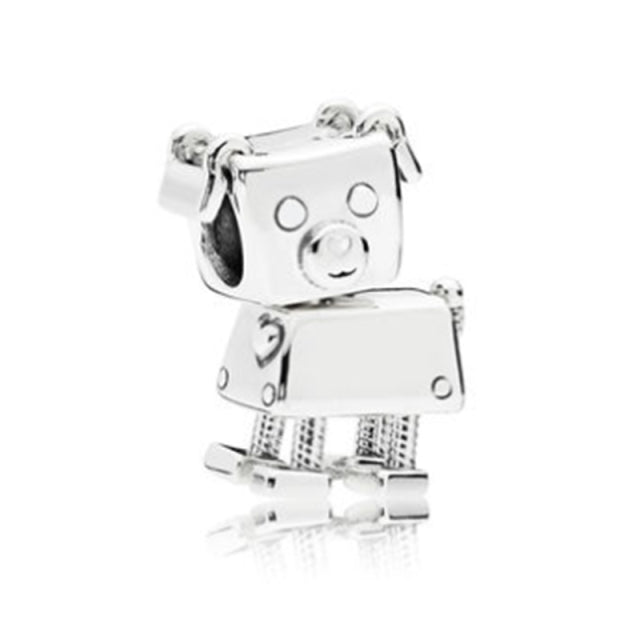 Silver Color Lucky Cat Safety Chain Dog Paw Crown Owl Love Pendant Fit Pandora Charms Bracelets DIY Women Original Beads Jewelry