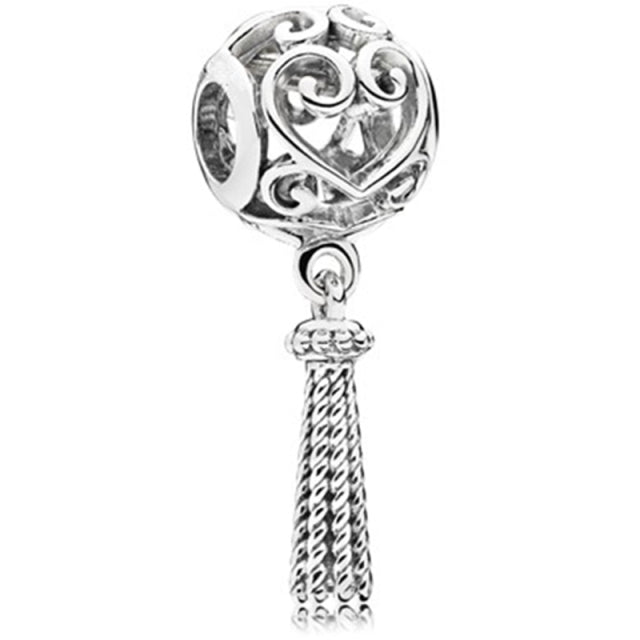 Silver Color Lucky Cat Safety Chain Dog Paw Crown Owl Love Pendant Fit Pandora Charms Bracelets DIY Women Original Beads Jewelry