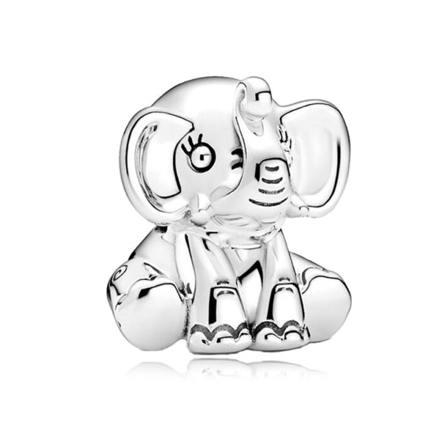 Silver Color Lucky Cat Safety Chain Dog Paw Crown Owl Love Pendant Fit Pandora Charms Bracelets DIY Women Original Beads Jewelry