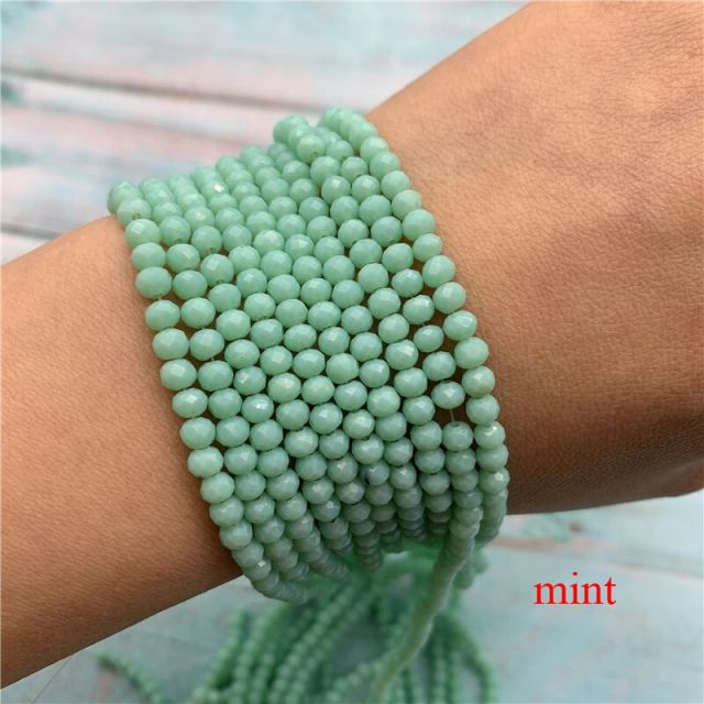 3X4mm Austria Faceted Crystal Glass Beads Loose Spacer Beads for Jewelry Making Wholesale DIY Bracelet Making