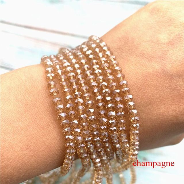 3X4mm Austria Faceted Crystal Glass Beads Loose Spacer Beads for Jewelry Making Wholesale DIY Bracelet Making