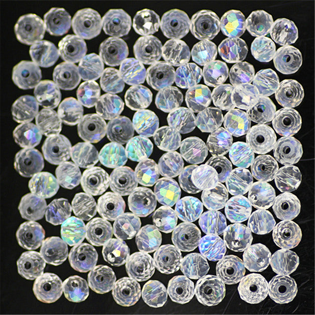 Isywaka Golden Multicolor 3*4mm 4*6mm Rondelle Austria faceted Crystal Glass Beads Loose Spacer Round Beads for Jewelry Making