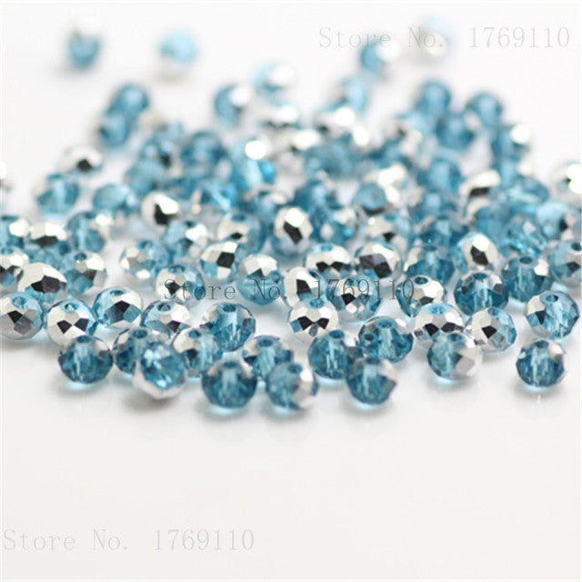 Isywaka Golden Multicolor 3*4mm 4*6mm Rondelle Austria faceted Crystal Glass Beads Loose Spacer Round Beads for Jewelry Making