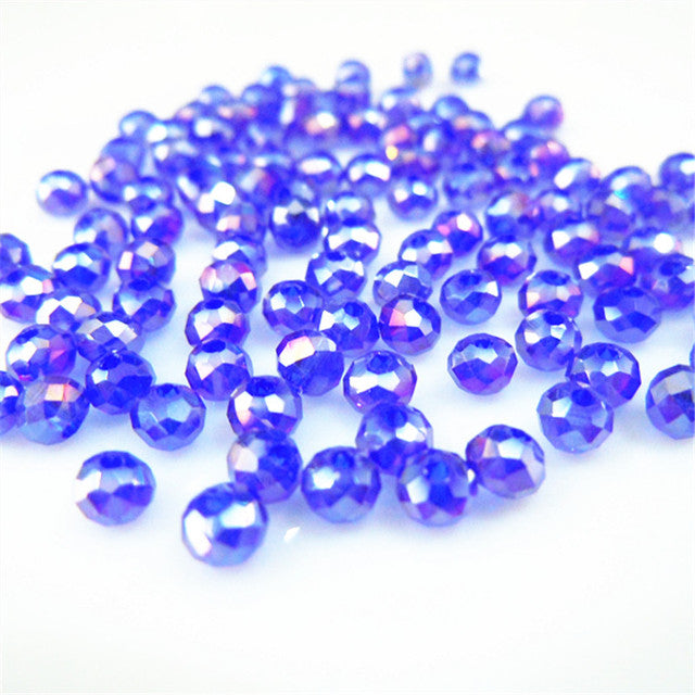 Isywaka Golden Multicolor 3*4mm 4*6mm Rondelle Austria faceted Crystal Glass Beads Loose Spacer Round Beads for Jewelry Making