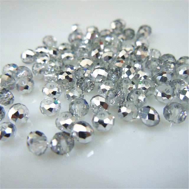 Isywaka Golden Multicolor 3*4mm 4*6mm Rondelle Austria faceted Crystal Glass Beads Loose Spacer Round Beads for Jewelry Making