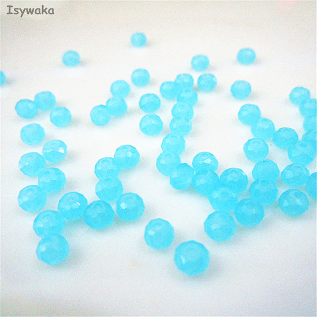 Isywaka Golden Multicolor 3*4mm 4*6mm Rondelle Austria faceted Crystal Glass Beads Loose Spacer Round Beads for Jewelry Making