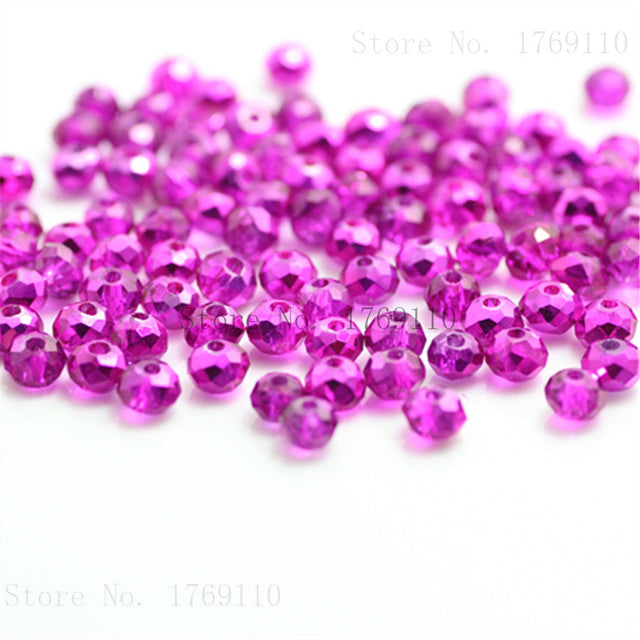 Isywaka Golden Multicolor 3*4mm 4*6mm Rondelle Austria faceted Crystal Glass Beads Loose Spacer Round Beads for Jewelry Making