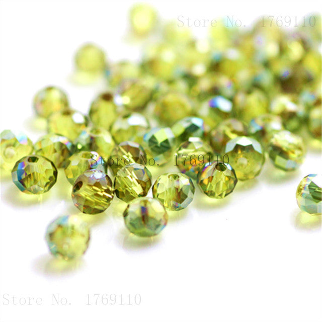 Isywaka Golden Multicolor 3*4mm 4*6mm Rondelle Austria faceted Crystal Glass Beads Loose Spacer Round Beads for Jewelry Making