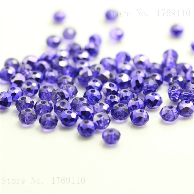 Isywaka Golden Multicolor 3*4mm 4*6mm Rondelle Austria faceted Crystal Glass Beads Loose Spacer Round Beads for Jewelry Making