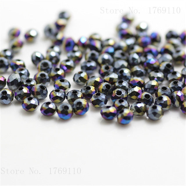 Isywaka Golden Multicolor 3*4mm 4*6mm Rondelle Austria faceted Crystal Glass Beads Loose Spacer Round Beads for Jewelry Making
