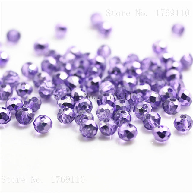Isywaka Golden Multicolor 3*4mm 4*6mm Rondelle Austria faceted Crystal Glass Beads Loose Spacer Round Beads for Jewelry Making