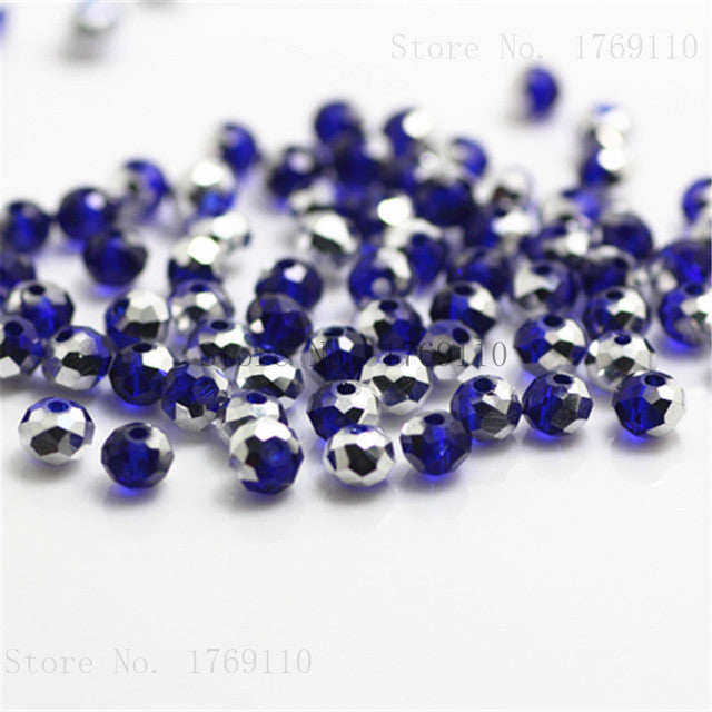 Isywaka Golden Multicolor 3*4mm 4*6mm Rondelle Austria faceted Crystal Glass Beads Loose Spacer Round Beads for Jewelry Making