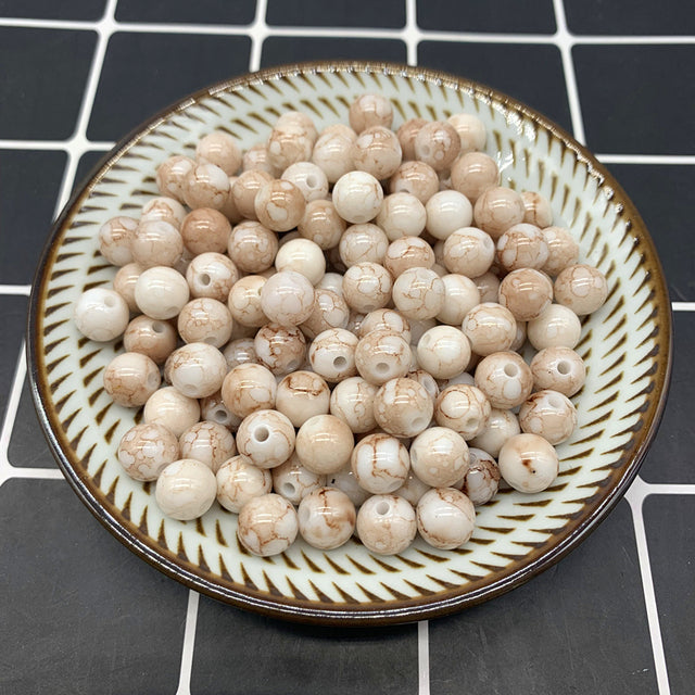 8mm-10mm Round Shape Beads Jewelry Making Acrylic Beads Multicolor Loose Bead Jewelry DIY Accessory