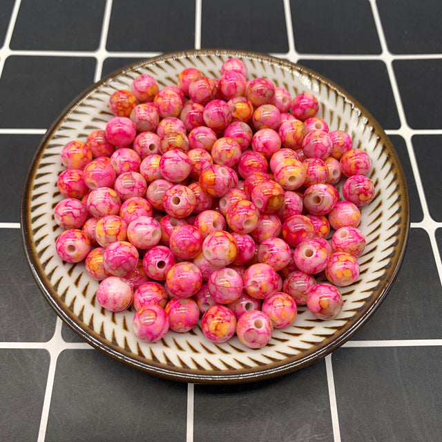8mm-10mm Round Shape Beads Jewelry Making Acrylic Beads Multicolor Loose Bead Jewelry DIY Accessory