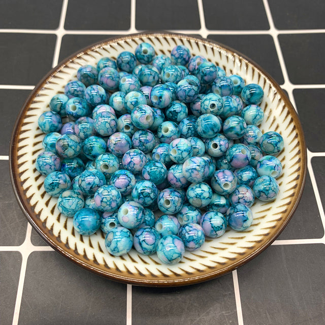 8mm-10mm Round Shape Beads Jewelry Making Acrylic Beads Multicolor Loose Bead Jewelry DIY Accessory