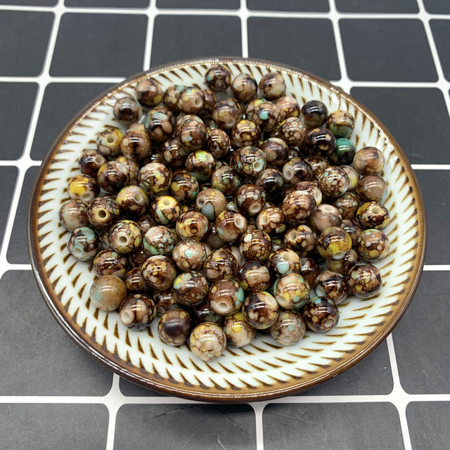 8mm-10mm Round Shape Beads Jewelry Making Acrylic Beads Multicolor Loose Bead Jewelry DIY Accessory