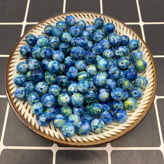8mm-10mm Round Shape Beads Jewelry Making Acrylic Beads Multicolor Loose Bead Jewelry DIY Accessory