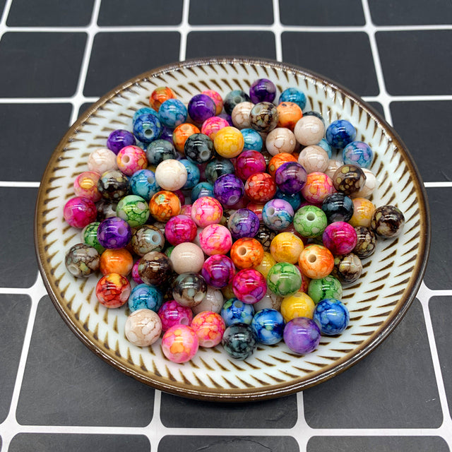8mm-10mm Round Shape Beads Jewelry Making Acrylic Beads Multicolor Loose Bead Jewelry DIY Accessory