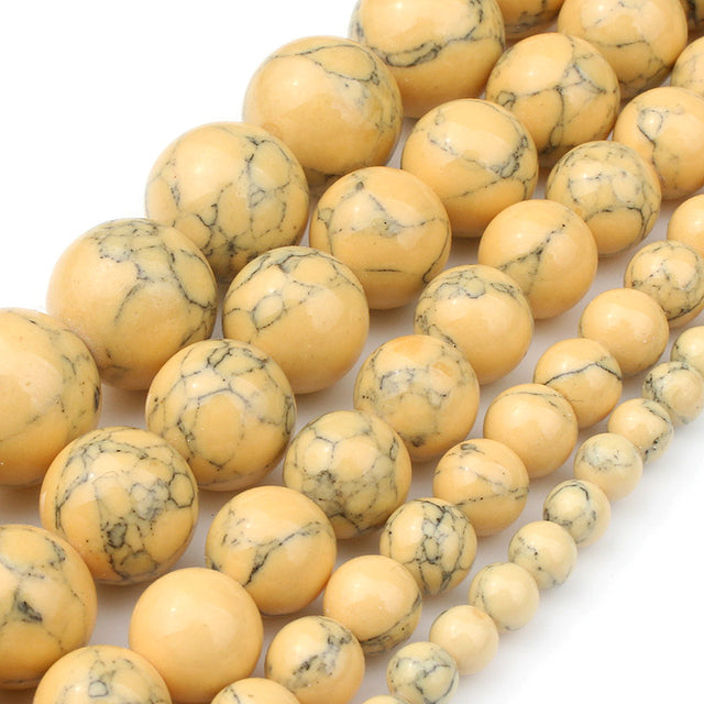 4/6/8/10/12mm Second Generation White Howlite Beads for Jewelry Bracelet Making Round Loose Beads Strand 15''