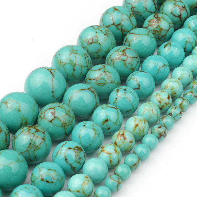4/6/8/10/12mm Second Generation White Howlite Beads for Jewelry Bracelet Making Round Loose Beads Strand 15''