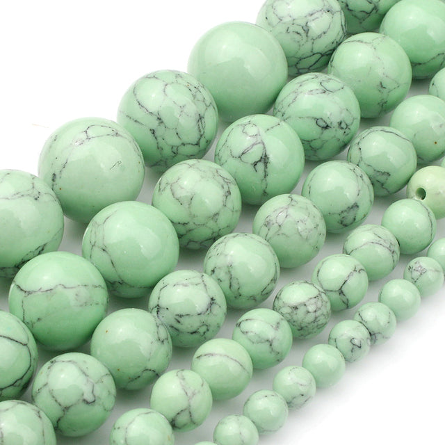 4/6/8/10/12mm Second Generation White Howlite Beads for Jewelry Bracelet Making Round Loose Beads Strand 15''