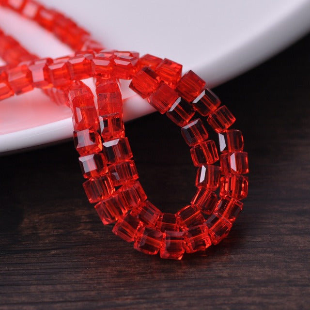 3mm 4mm 6mm 8mm 10mm Cube Square Faceted Czech Crystal Glass Loose Crafts Beads Wholesale Lot for Jewelry Making DIY Part 1