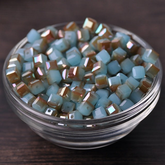 3mm 4mm 6mm 8mm 10mm Cube Square Faceted Czech Crystal Glass Loose Crafts Beads Wholesale Lot for Jewelry Making DIY Part 1