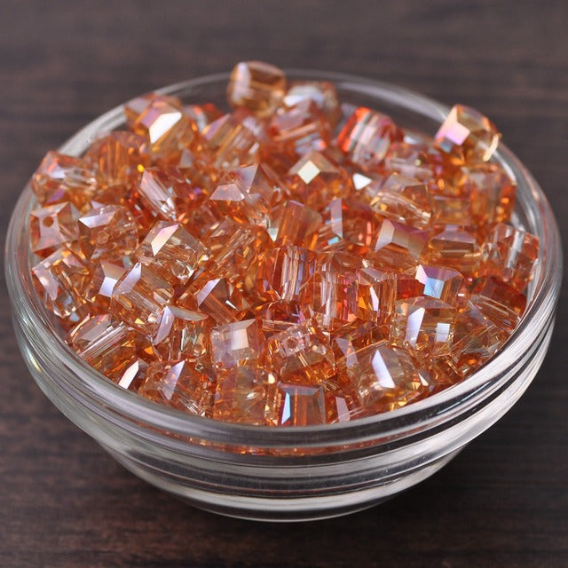 3mm 4mm 6mm 8mm 10mm Cube Square Faceted Czech Crystal Glass Loose Crafts Beads Wholesale Lot for Jewelry Making DIY Part 1