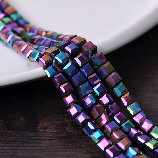 3mm 4mm 6mm 8mm 10mm Cube Square Faceted Czech Crystal Glass Loose Crafts Beads Wholesale Lot for Jewelry Making DIY Part 1