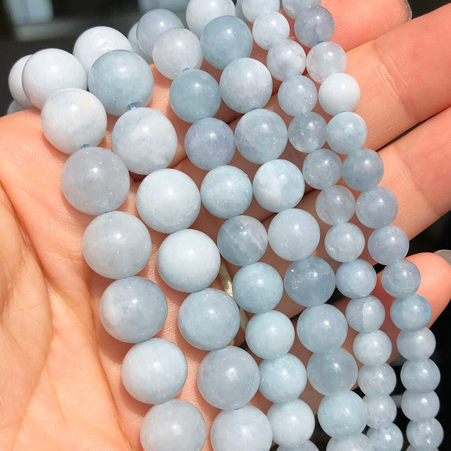 Wholesale Jades Chalcedony Beads Natural Stone Bedas for Jewelry Making Loose Spacer Round Beads DIY Necklace Bracelet 15inch