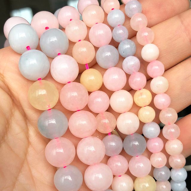 Wholesale Jades Chalcedony Beads Natural Stone Bedas for Jewelry Making Loose Spacer Round Beads DIY Necklace Bracelet 15inch