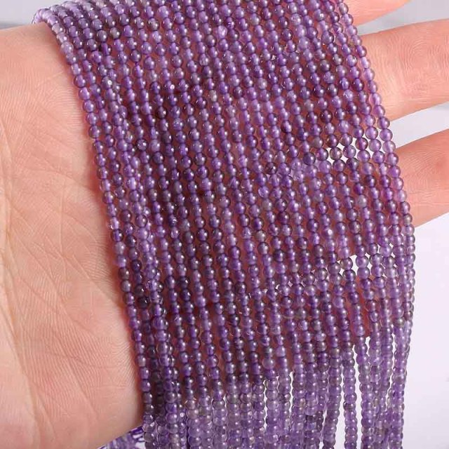 New Wholesale Natural Stone Beads Rose Quartzs Amethysts Agates Beads for Jewelry Making Beadwork DIY Bracelet 2mm 3mm