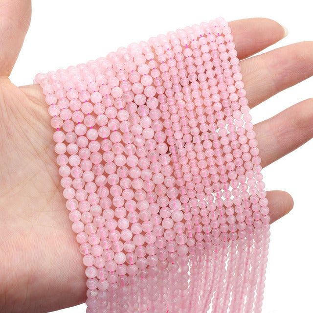 New Wholesale Natural Stone Beads Rose Quartzs Amethysts Agates Beads for Jewelry Making Beadwork DIY Bracelet 2mm 3mm