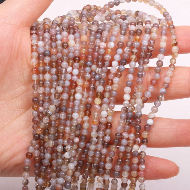 New Wholesale Natural Stone Beads Rose Quartzs Amethysts Agates Beads for Jewelry Making Beadwork DIY Bracelet 2mm 3mm