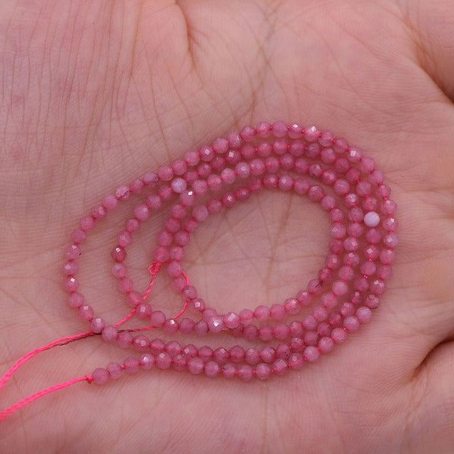 100% Natural Stone Beads Small Faceted Beads for Women Jewelry Making DIY Necklace Bracelet Accessories 2-3mm 16inch