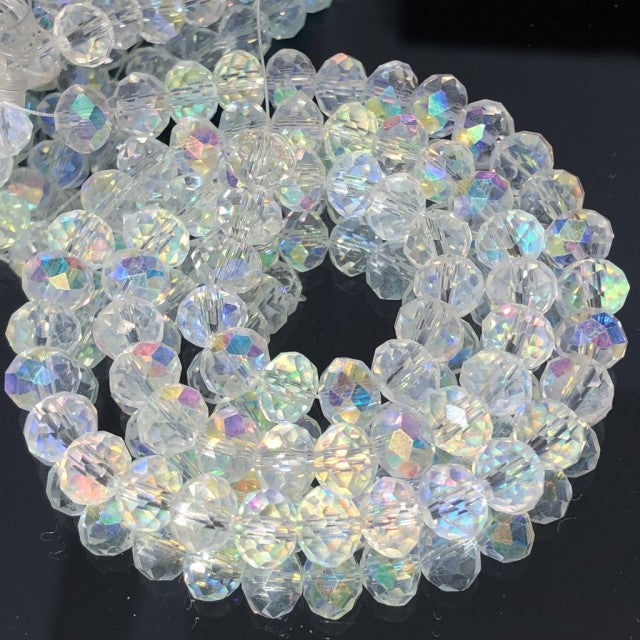 White AB Clear Rondelle Austria Crystal Beads Faceted Glass Beads Loose Spacer Beads For DIY Bracelet Jewelry Making Accessories