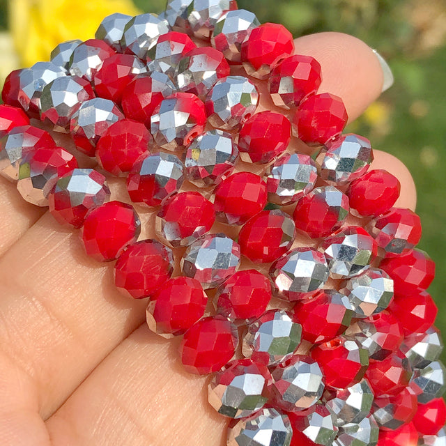 White AB Clear Rondelle Austria Crystal Beads Faceted Glass Beads Loose Spacer Beads For DIY Bracelet Jewelry Making Accessories